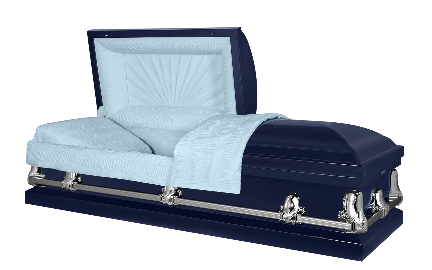 blue casket from Titan Casket